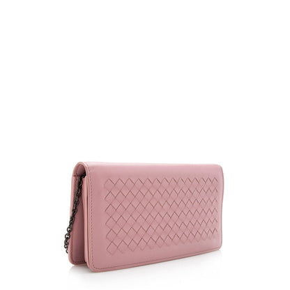Luxury Bottega Veneta Intrecciato Leather Wallet on Chain Bag (SHF-14471)