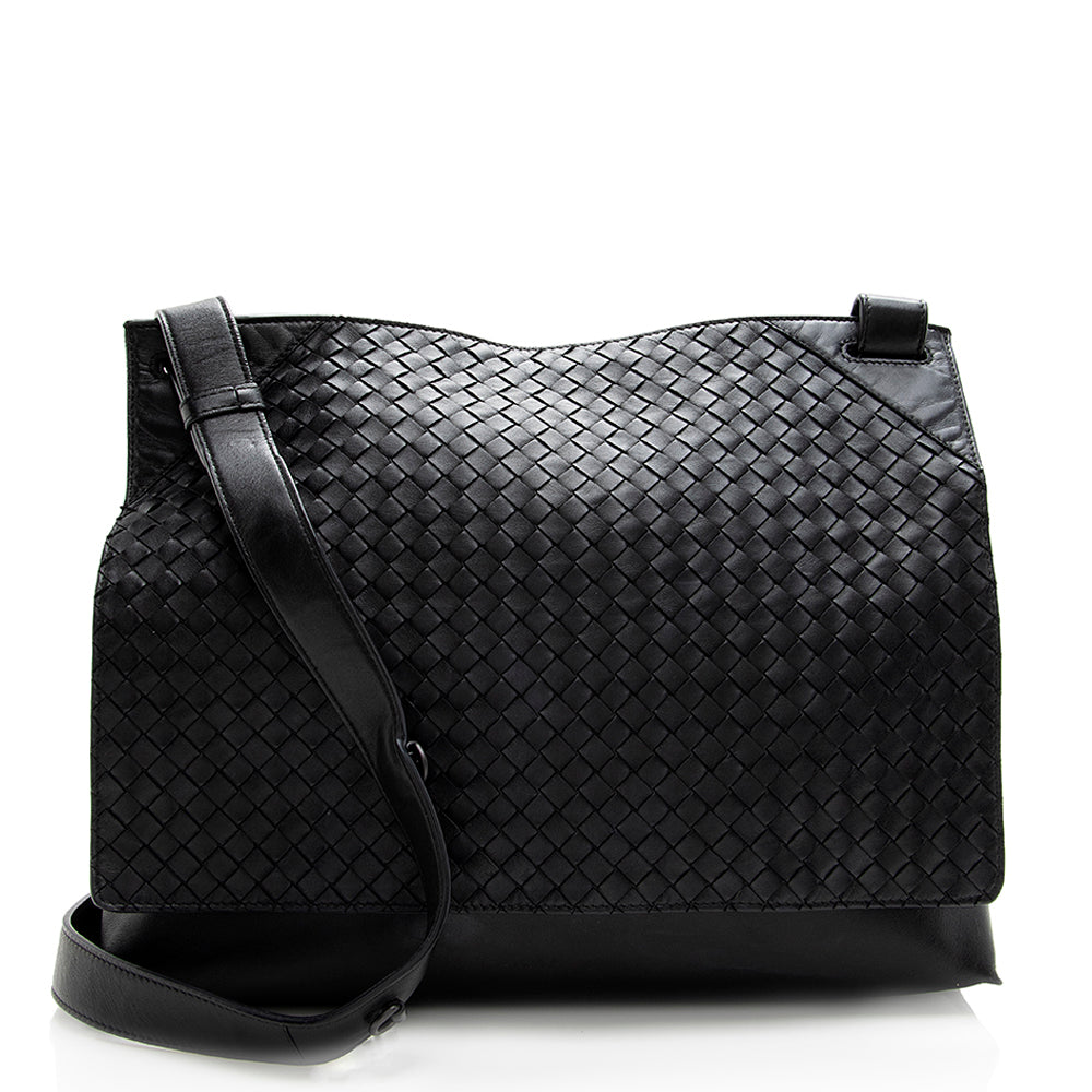 Luxury Bottega Veneta Intrecciato Nappa Messenger Bag - FINAL SALE (SHF-18356)