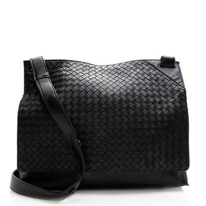 Luxury Bottega Veneta Intrecciato Nappa Messenger Bag - FINAL SALE (SHF-18356)
