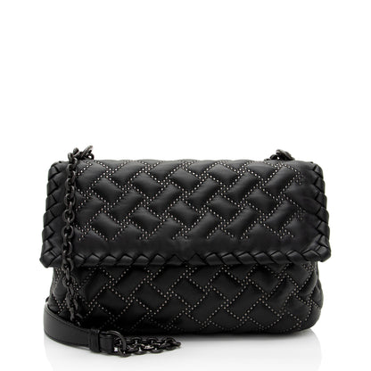 Luxury Bottega Veneta Intrecciato Microstud Olimpia Medium Shoulder Bag (SHF-1Fq6ti)