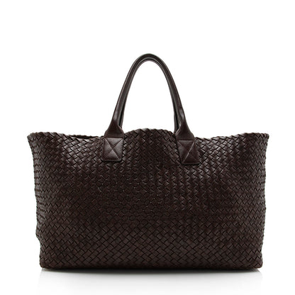 Luxury Bottega Veneta Intrecciato Nappa Cabat Tote (SHF-15605)