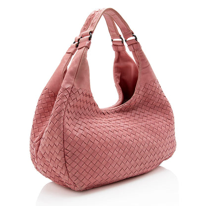 Luxury Bottega Veneta Intrecciato Nappa Campana Medium Shoulder Bag (SHF-15319)