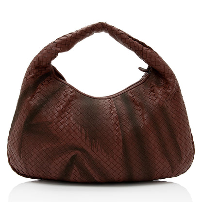 Luxury Bottega Veneta Intrecciato Nappa Leather Embroidered Large Hobo (SHF-5xctaM)