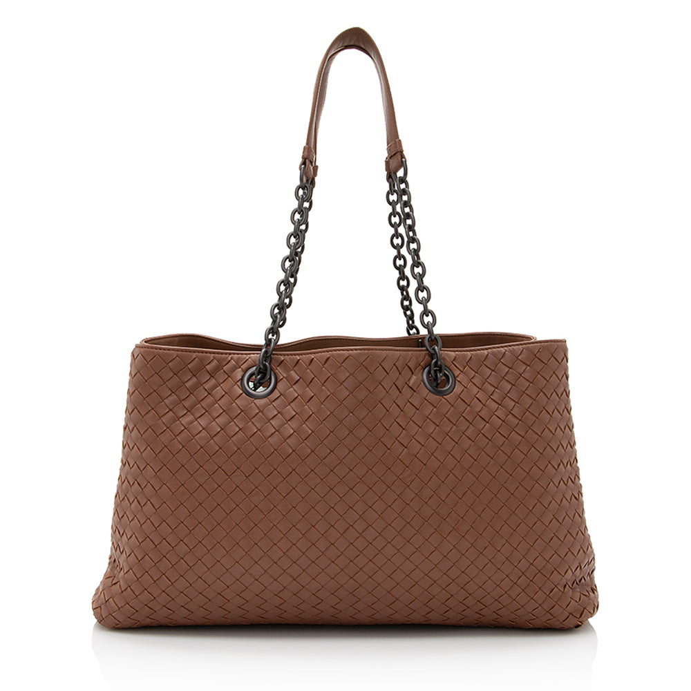 Luxury Bottega Veneta Intrecciato Nappa Leather Medium Tote (SHF-22020)