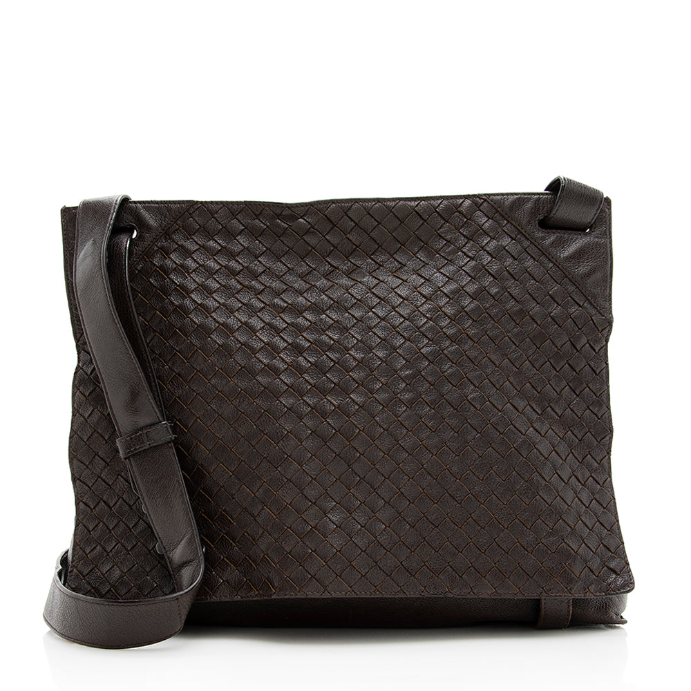 Luxury Bottega Veneta Intrecciato Nappa Messenger Bag (SHF-19389)
