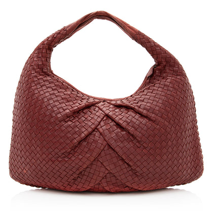 Luxury Bottega Veneta Intrecciato Nappa Pleated Large Hobo (SHF-19837)