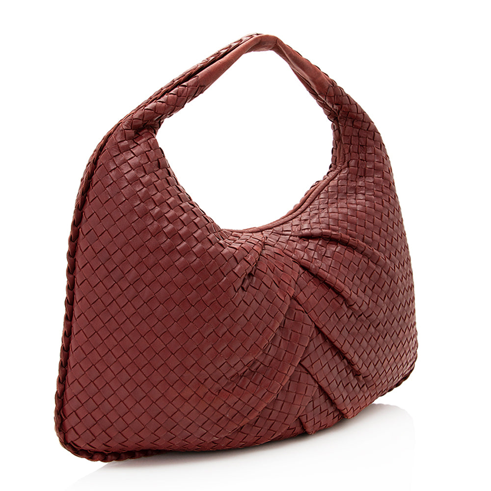 Luxury Bottega Veneta Intrecciato Nappa Pleated Large Hobo (SHF-19837)