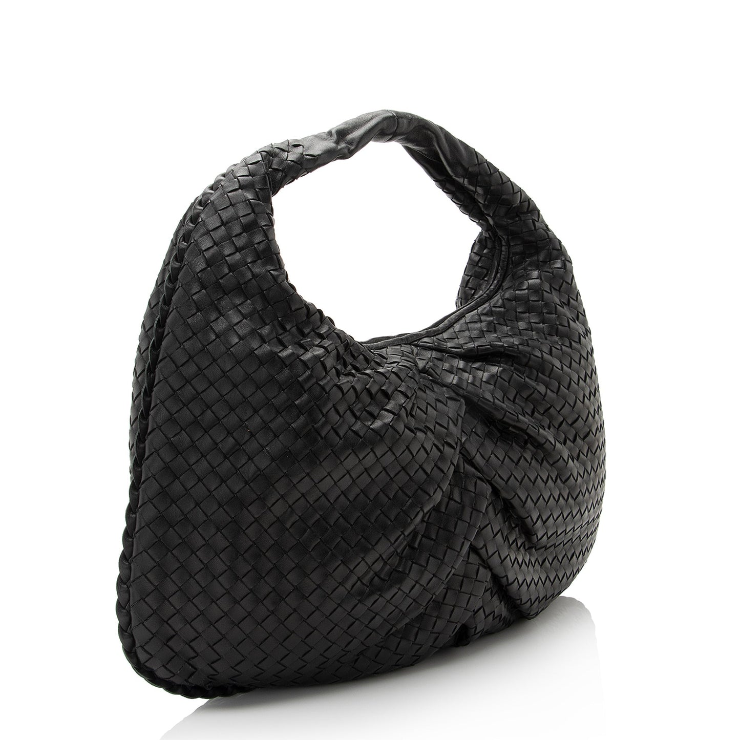 Luxury Bottega Veneta Intrecciato Nappa Pleated Large Hobo (SHF-22500)