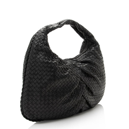 Luxury Bottega Veneta Intrecciato Nappa Pleated Large Hobo (SHF-22500)