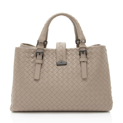 Luxury Bottega Veneta Intrecciato Nappa Roma Small Satchel (SHF-D3tcZO)