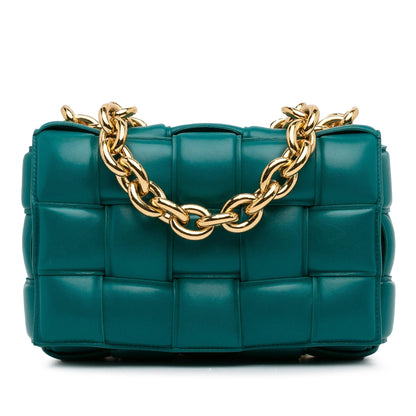Luxury Bottega Veneta Intrecciato Padded Chain Cassette Satchel (SHG-9kIfzC)