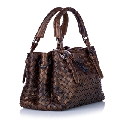 Luxury Bottega Veneta Intrecciato Roma Leather Satchel (SHG-28446)