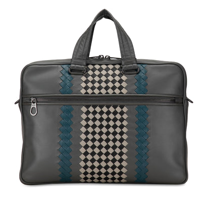 Luxury Bottega Veneta Intrecciato-Trimmed Leather Briefcase (SHG-XfagZD)