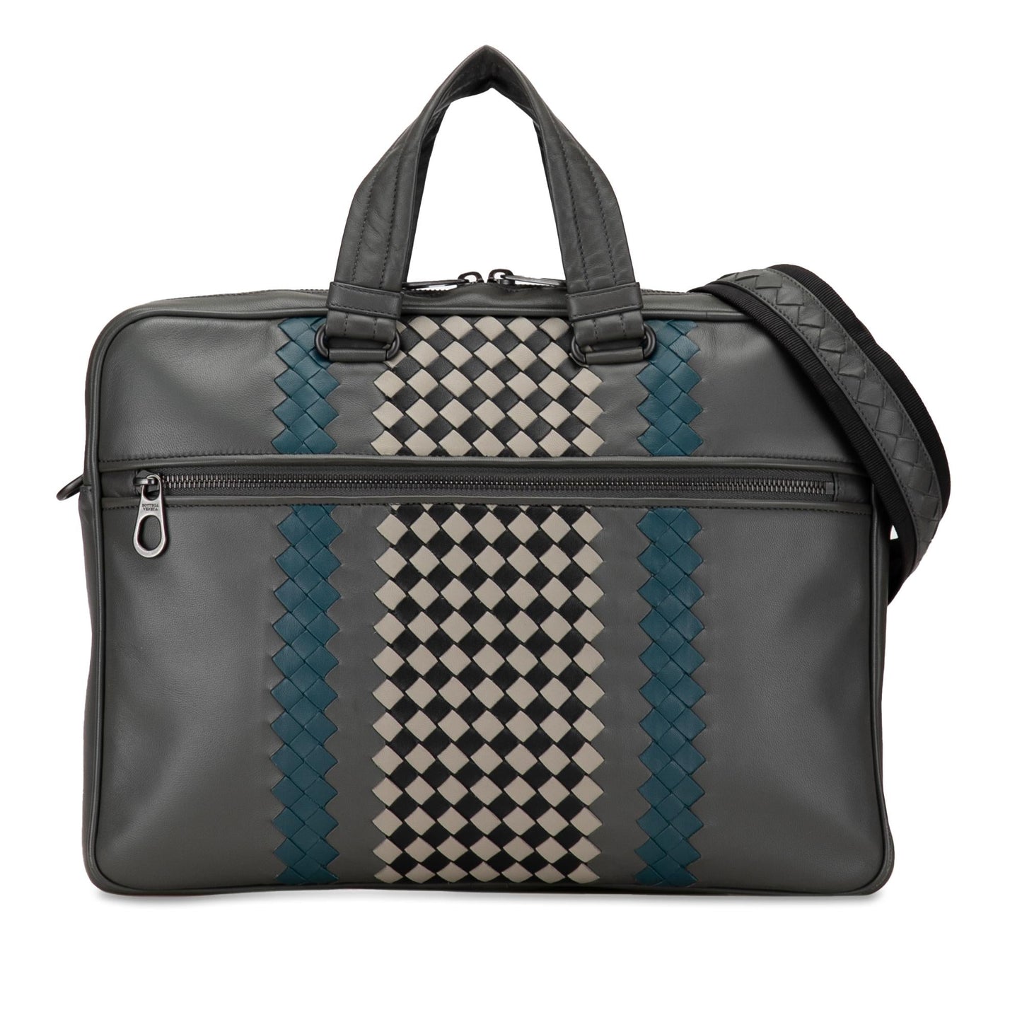 Luxury Bottega Veneta Intrecciato-Trimmed Leather Briefcase (SHG-XfagZD)