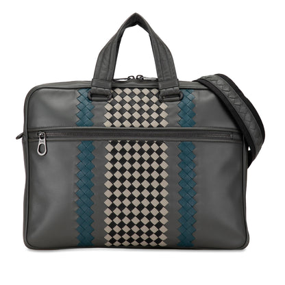 Luxury Bottega Veneta Intrecciato-Trimmed Leather Briefcase (SHG-XfagZD)