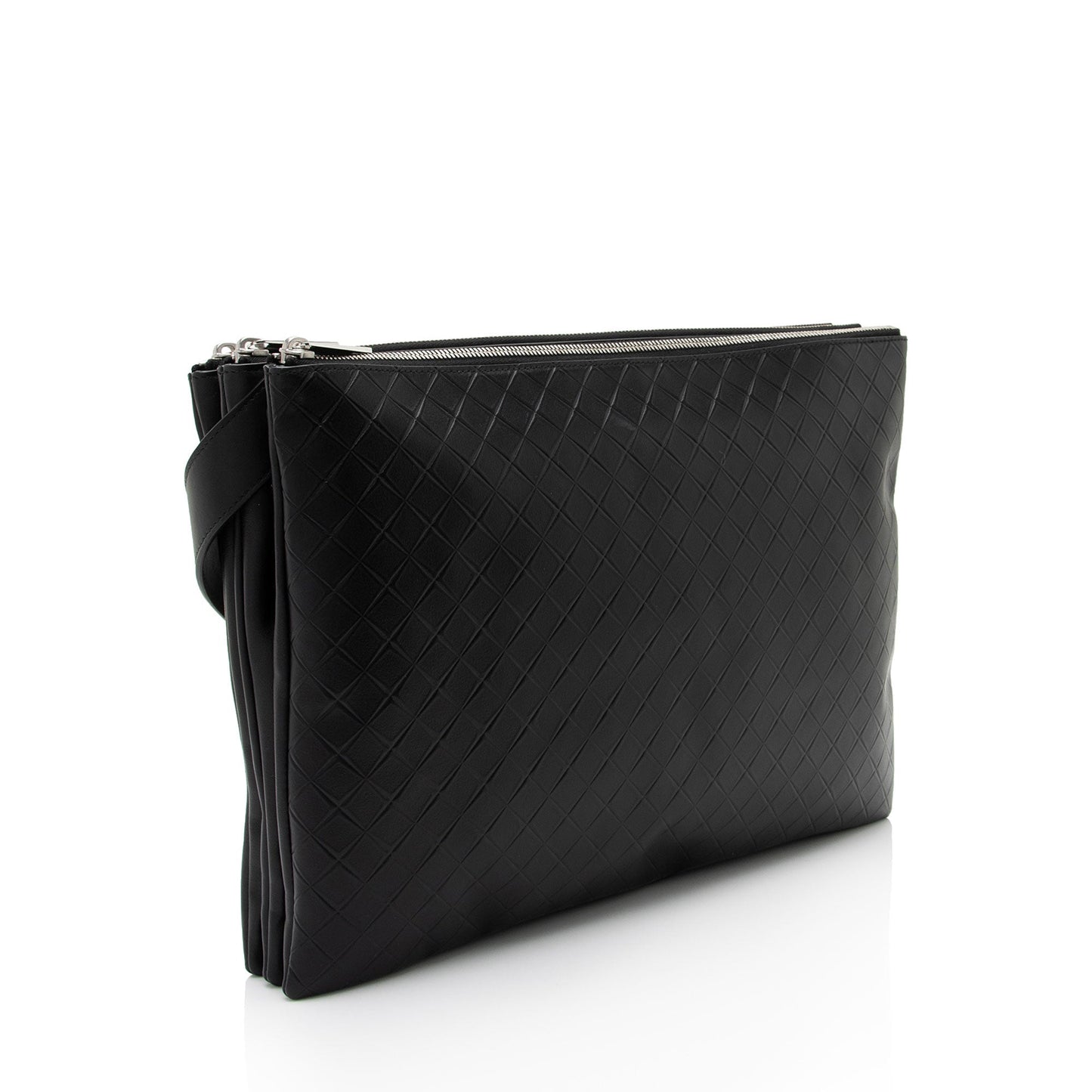 Luxury Bottega Veneta Intrecciomirage Nappa Triple Zip Maxi Messenger (SHF-Jn9MKL)