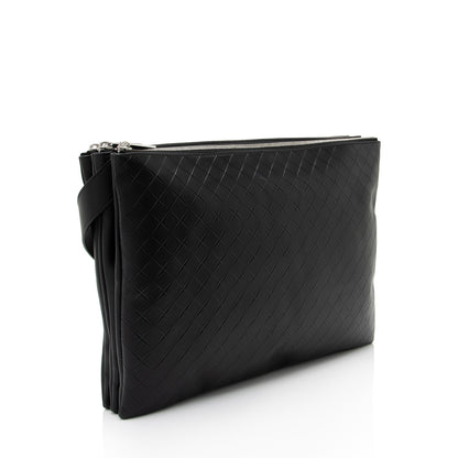Luxury Bottega Veneta Intrecciomirage Nappa Triple Zip Maxi Messenger (SHF-Jn9MKL)