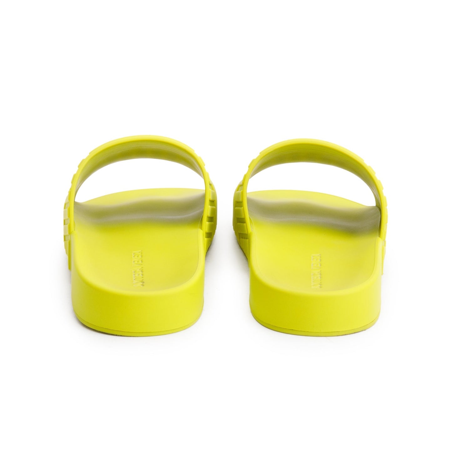 Bottega Veneta Kiwi Rubber Flat Slider Sandals, Size 40