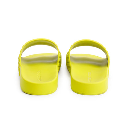 Bottega Veneta Kiwi Rubber Flat Slider Sandals, Size 40