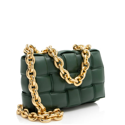 Luxury Bottega Veneta Lambskin Cassette Chain Maxi Shoulder Bag (SHF-FiotNd)