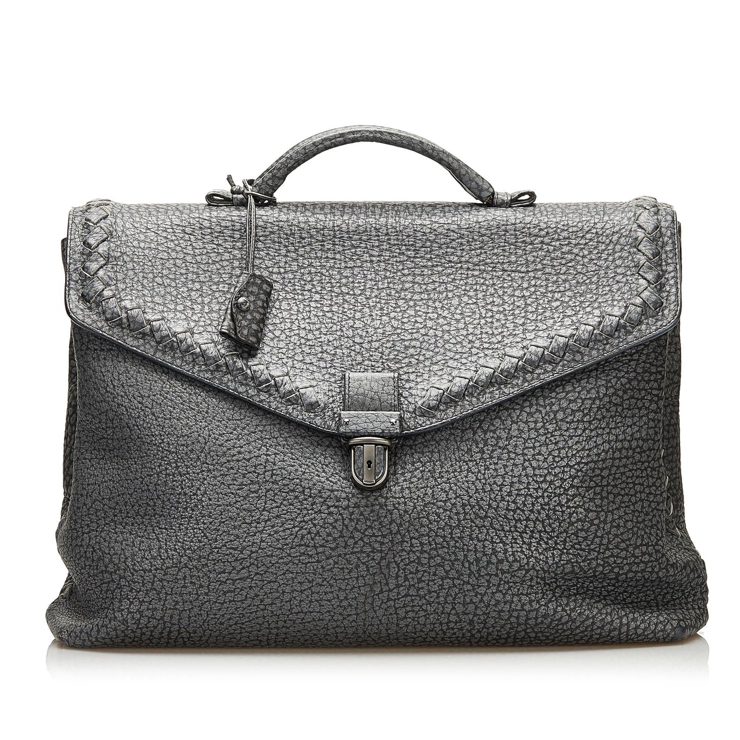 Luxury Bottega Veneta Leather Intrecciato Trimmed Business Bag (SHG-35299)