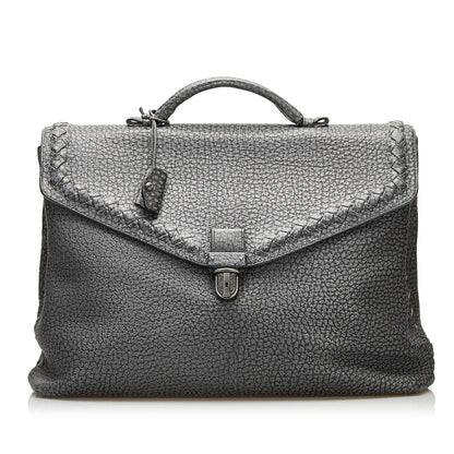 Luxury Bottega Veneta Leather Intrecciato Trimmed Business Bag (SHG-35299)