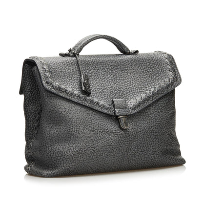 Luxury Bottega Veneta Leather Intrecciato Trimmed Business Bag (SHG-35299)