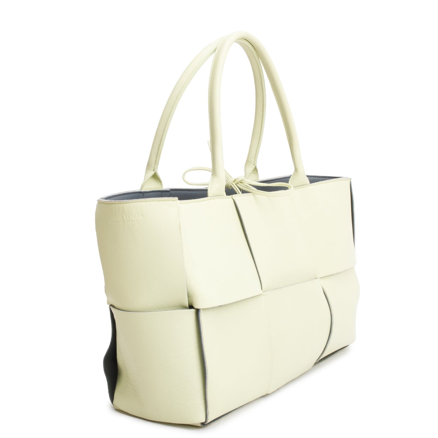 Bottega Veneta Light Green Maxi Intrecciato Leather Medium Arco Tote