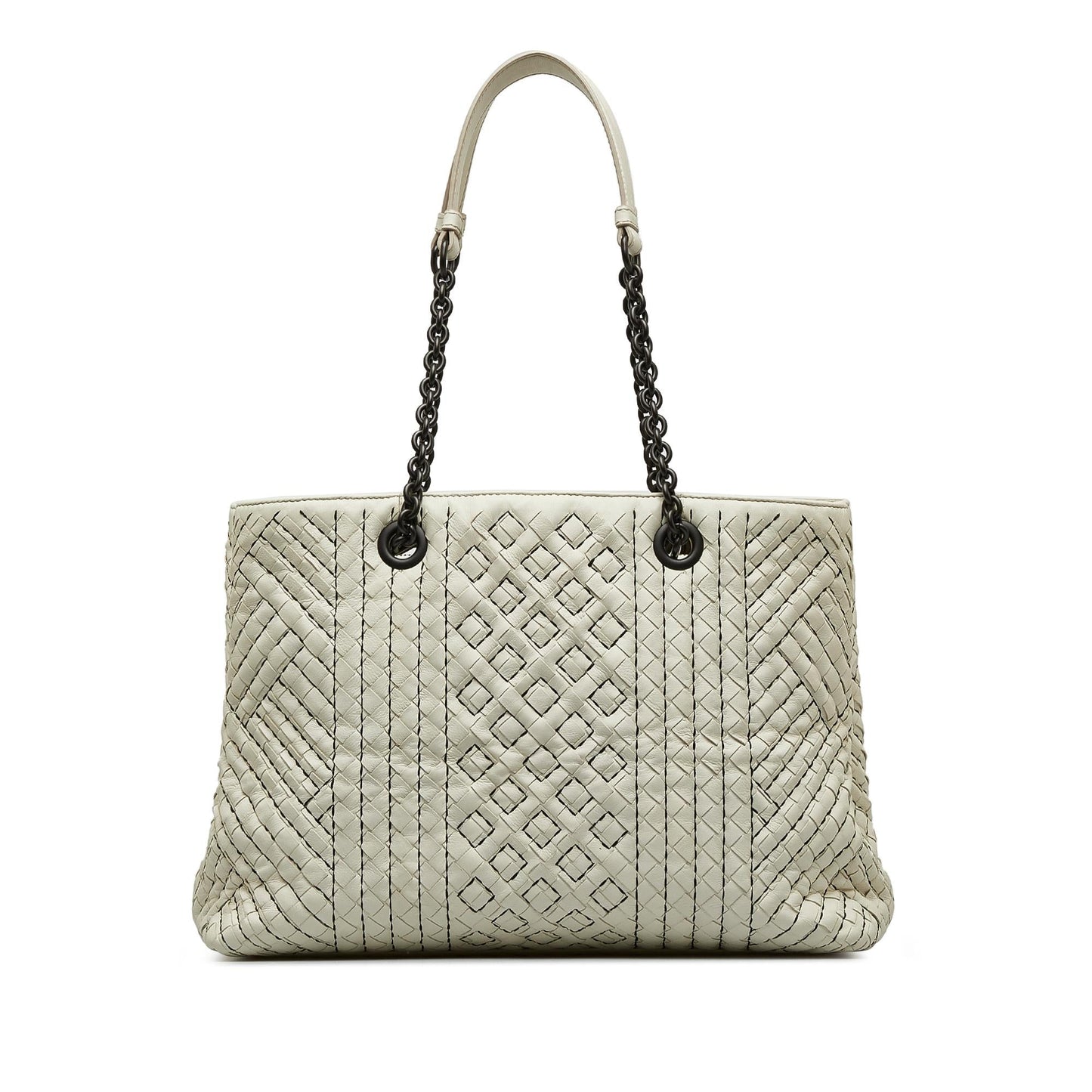 Luxury Bottega Veneta Medium Intrecciato Stitched Double Chain Tote (SHG-lAoFji)