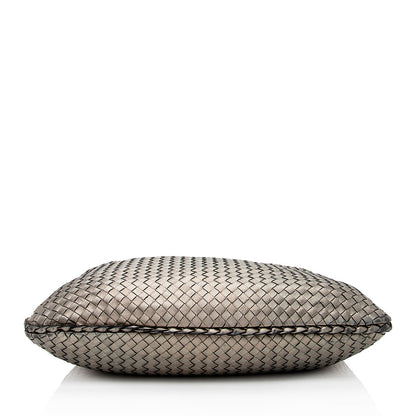 Luxury Bottega Veneta Metallic Intrecciato Nappa Veneta Large Hobo (SHF-20546)