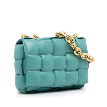 Luxury Bottega Veneta Nappa Intrecciato Padded Chain Cassette Satchel (SHG-ovPBs6)