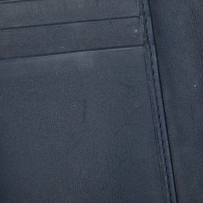Bottega Veneta Navy Intrecciato Leather Flap Card Case