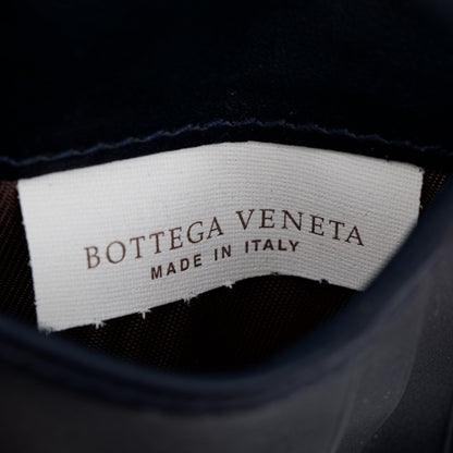 Bottega Veneta Navy Intrecciato Leather Flap Card Case