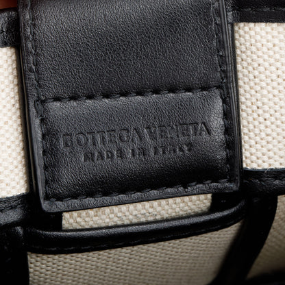 Bottega Veneta Neutral Intrecciato Canvas Leather Trim Small Cassette Bucket Bag