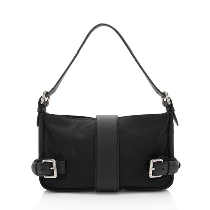 Luxury Bottega Veneta Nylon Calfskin Buckle Mini Shoulder Bag (SHF-uylolI)