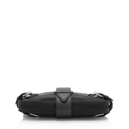 Luxury Bottega Veneta Nylon Calfskin Buckle Mini Shoulder Bag (SHF-uylolI)