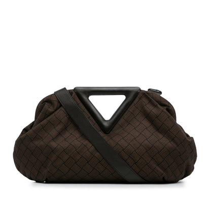 Luxury Bottega Veneta Nylon Intrecciato Effect Point Satchel (SHG-8uMVmf)