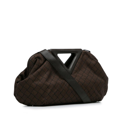 Luxury Bottega Veneta Nylon Intrecciato Effect Point Satchel (SHG-8uMVmf)
