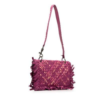 Luxury Bottega Veneta Paille Sfrangiato Aquatre Intrecciato Fringe Shoulder Bag (SHG-KXf7nX)