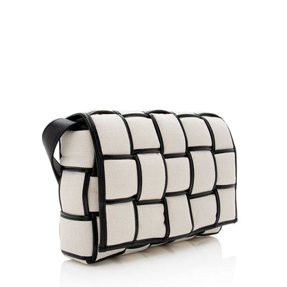 Luxury Bottega Veneta Puffed Canvas Cassette Crossbody (SHF-22046)