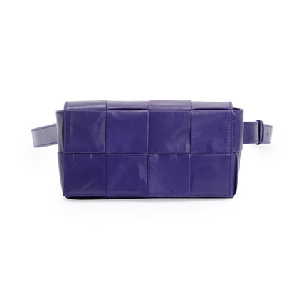 Bottega Veneta Purple Nappa Leather Intrecciato Cassette Belt Bag