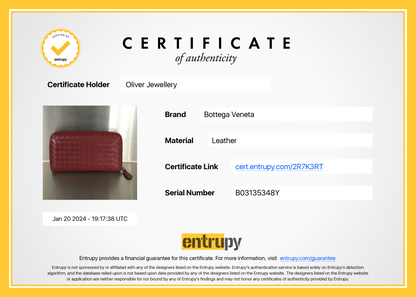 Bottega Veneta Red Intrecciato Leather Zip Around Wallet