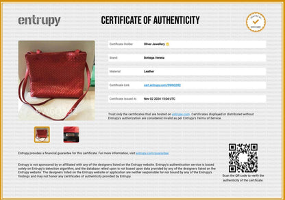 Bottega Veneta Red Intreciatto Tote