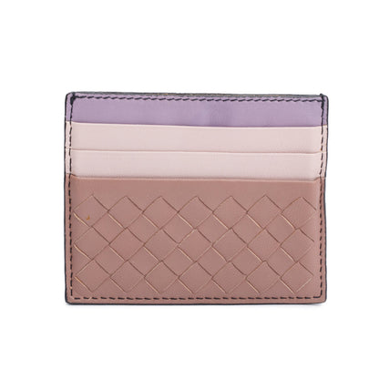 Bottega Veneta Tricolor Intrecciato Nappa Leather Intrecciato Card Holder