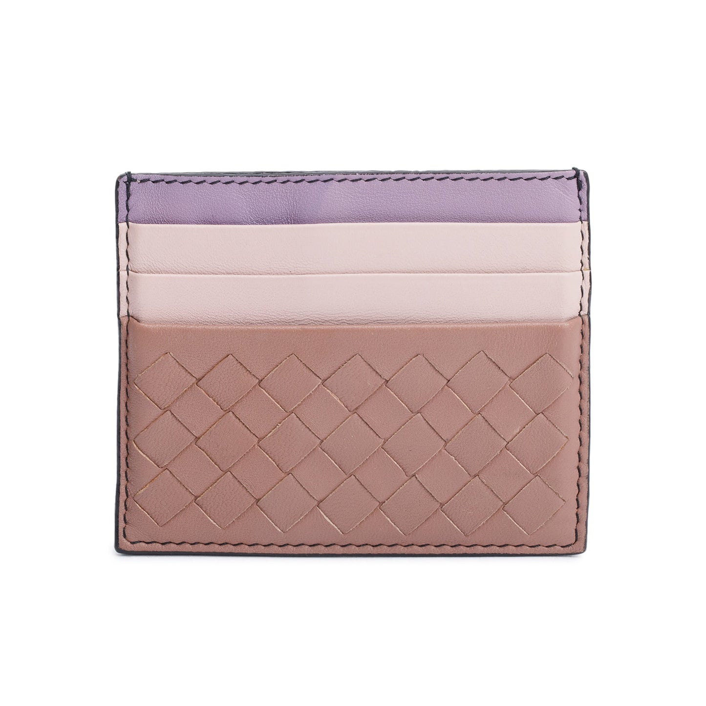 Bottega Veneta Tricolor Intrecciato Nappa Leather Intrecciato Card Holder