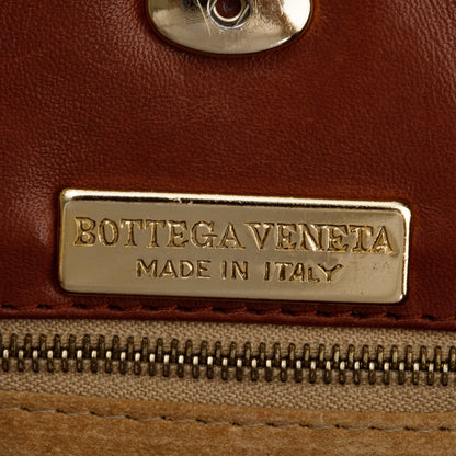 Bottega Veneta Vintage Brown Intrecciato Leather Drawstring Shoulder Bag