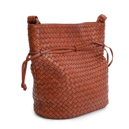Bottega Veneta Vintage Brown Intrecciato Leather Drawstring Shoulder Bag