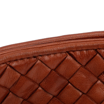 Bottega Veneta Vintage Brown Intrecciato Leather Drawstring Shoulder Bag