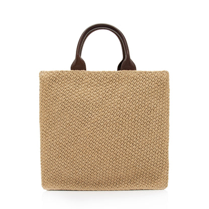 Luxury Bottega Veneta Vintage Woven Raffia Leather Zip Tote (SHF-Hp09r7)