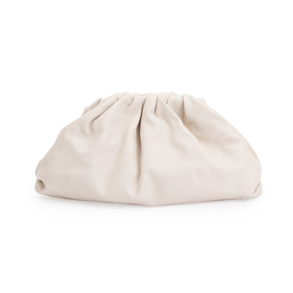 Bottega Veneta White Calfskin Leather The Classic Large Pouch